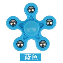 指尖陀螺儿童男孩合金解压指间手指陀螺上课无聊减压玩具ljf 蓝色 3个