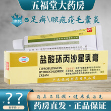 恒健 盐酸环丙沙星乳膏 10g*1支/盒 感染性皮肤病 湿疹继发感染 脓包疮毛囊炎 1盒原品【标准装】