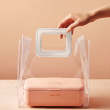 电热饭盒午餐无水加热便当保温自热插电上班族热饭神器便携 仙女粉+透明饭盒袋