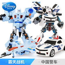 迪士尼商店同款变形玩具金刚儿童超大警车汽车飞机变身机器人大型男孩套装3一4岁 超大号声光版中国警车+霸天战机