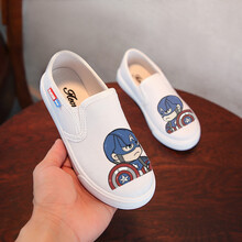 童鞋儿童帆布鞋女童鞋春夏季2021年新款男童布鞋休闲一脚蹬宝宝鞋学生板鞋 夜光F-13白M队 27