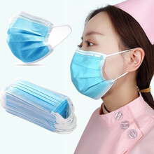 一次性三层防护口罩 挂耳式口鼻面罩含熔喷布层成人加厚无纺布民用成人防粉尘透气防雾霾透气口罩 成人200只装 密封（袋装）