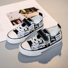 回力童鞋2021春季新款学生鞋男童布鞋女大童透气低帮鞋儿童帆布鞋 20-503黑色 34码/220内长约21.5CM