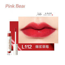 PINKBEARPINKBEAR皮可熊琉光镜面水唇釉小布丁口红女学生唇彩唇蜜持久 L112 爆浆草莓
