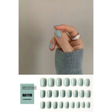 茹诗妮 香芋暖紫短款指甲贴片方头美甲成品显白纯色简约假指甲持久甲片 AA1110