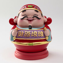 不倒翁财神摆件可爱办公室桌实用送人礼品客厅摆设家居饰品孩子儿童早教益智不蛋翁 13CM财神不倒翁+手提袋