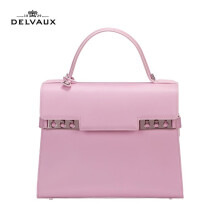 DELVAUX Tempete系列包包女包奢侈品单肩斜挎手提包中号手袋 樱花粉