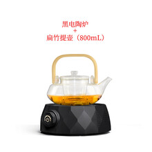 新德隆电陶炉茶炉煮茶小型家用迷你泡茶壶 黑色单炉+扁竹提壶