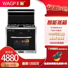 王派（WAGP）集成灶蒸烤一体灶自动清洗家用环保灶侧吸下排式抽油烟机 900mm蒸箱款 天然气