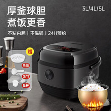 家實 智能多功能电饭煲3L 4L 5L电饭锅蒸饭器迷你2-8人多功能小型电饭锅 不粘内胆 黑色 厚釜球胆5L 快速加热 多功能