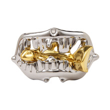 魔Puzzle金锁益智玩具高难度智力扣解锁解环解密孔明锁鲁班锁全套 魔口（中难）