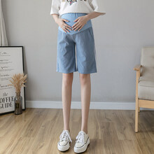 の&南极人孕妇装孕妈装2021春夏季新品孕妇短裤女外穿薄款时尚宽松五分裤打底裤棉麻中裤潮抖音网红同款 3131蓝色 M