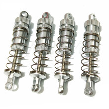 莽牛99s改装件 顽皮龙升级避震器金属液压弹簧减震架配件莽牛模型遥控攀爬车改装 银色液压避震器(4PCS)