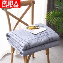 南极人 空调被子单人北欧简约亲肤透气夏凉被芯双人可机洗水洗夏季薄被子 格韵蓝 150*200cm【单人适用】