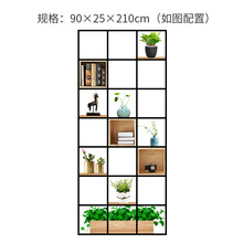 2021新款美式置物玄关隔断工业风屏风办公室书架餐厅玄关架铁艺客厅隔断置物 90*25*210