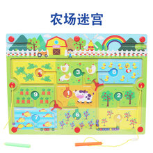 赟娅儿童迷宫玩具1-3-6岁益智磁力磁性滚珠运笔迷宫走珠趣味玩具城市交通行星款男孩女孩儿童早教过家家 农场迷宫
