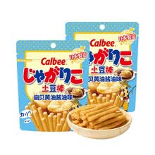 超市	卡乐比Calbee 日本进口 休闲零食 扇贝黄油酱油味土豆棒52g*2