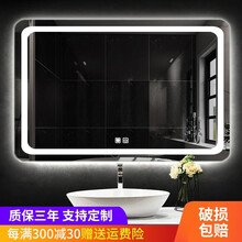 艺享 智能镜子触摸屏led浴室镜子带灯防雾卫浴镜酒店卫生间镜子挂墙宾馆厕所洗手间镜子定制化妆镜 (双色光+防雾)双触控【防爆】 700mm*900mm【横挂】要竖挂请留言