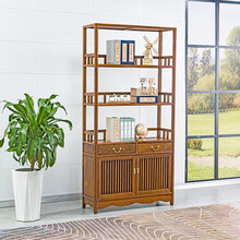 寻古红木家具非洲鸡翅木（学名：非洲崖豆木）书架实木新中式客厅隔断柜置物架酒架茶叶架古董架 单个：长98*宽35*高198cm