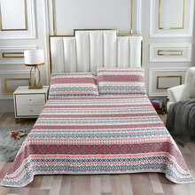 纱布软凉席全棉色织提花工艺软凉席双人可折叠水洗1.5米空调席 纱布软席巴洛克 200*240cm+枕套一对