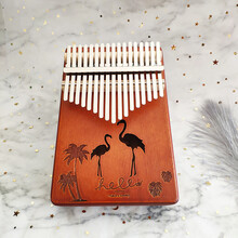 拇指琴卡林巴琴乐器初学者礼物kalimba手指钢琴便携木质ONEVAN 桃花芯复古火烈鸟