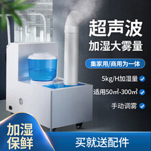 AOMEIQY工业超声波加湿器工厂车间大喷雾量净化器商用消毒蔬菜保鲜增湿器 5kg/h 手动7字型不锈钢（普通款）