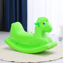 加厚摇摇马儿童玩具婴幼儿两用车小木马宝宝一周岁生日礼物溜溜车 单色马（绿色）