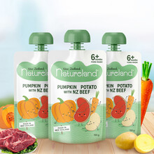 诺亲然（Natureland）新西兰进口肉泥120g*3袋宝宝米糊 婴幼儿肉泥辅食 宝宝零食 牛肉马铃薯南瓜泥120g*3袋