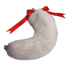 挽醉风 狸尾巴肛塞狗猫可拆卸小号学生sm夫妻肛塞尾巴 灰狐真毛【30CM】小号肛塞