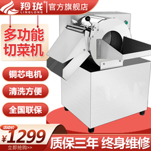 羚珑 切菜机商用全自动多功能切菜器土豆切片切丝切丁机商用封闭式学校酒店食堂用电动蔬菜切菜机 中型30【切片切丝】