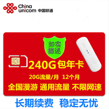 ZTE 中兴随身wifi电信流量卡0月租联通上网卡全国包年卡移动4G无线路由器车载MIFI不限速 MF79U+联通240G卡【20G/月 12个月】