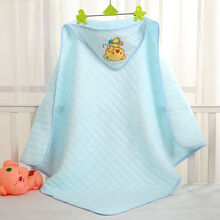 风海有夏婴儿抱被新生儿夏季包被产房包巾棉薄款春秋包布抱毯裹巾襁褓巾 85*85cm蓝色小熊连帽(薄款)