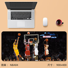 NBA鼠标垫超大篮球场大号桌垫 黑色 NBA04 900x400mm  4mm