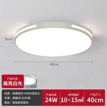 欧潽丽家 超薄led吸顶灯房间灯圆形卧室灯北欧灯具简约现代阳台走廊过道灯客厅灯 白色/40CM 24W白光（适用10-15平）