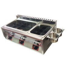 京对 燃气油炸锅关东煮机商用煤气炸炉麻辣烫机炸油条炸鸡排商用摆摊 豪华加厚大小缸+12宫格+9宫格+盖