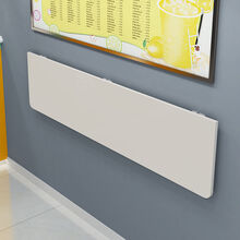 靠墙壁挂式折叠桌家用长条窄桌子餐厅奶茶店吧台桌餐桌厨房吃饭桌 150*30圆角【颜色备注】