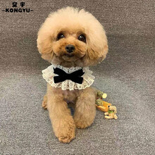 空宇KongYu 狗狗口水巾宠物围巾猫咪大中小型犬围嘴猫咪狗狗衣服配饰围巾围嘴 黑色【收藏链接优先发货】 XS超小型