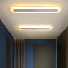 澳竹诚阳台灯人体自动感应创意超薄玄关衣帽间长条灯家用感应LED吸顶灯走廊灯过道灯 【感应款】直角 白光40CM