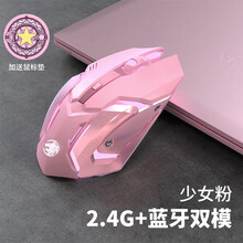 前行者无线蓝牙双模鼠标可充电式非静音粉色可爱笔记本家用游戏电竞女生无线适用于苹果惠普联想电脑办公 少女粉【双模-蓝牙+2.4g接收器】经典版