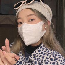 韩版成人一次性口罩3D立体三层薄款透气白色防风网红口罩女女神时尚 50只中码【3D立体成人型口罩 】 【透气薄款】