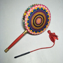 京炫（JINGXUAN)热巴鼓牛皮热巴鼓手柄鼓舞蹈道具鼓演出鼓表演藏族热巴图案可定制 30厘米彩色鼓身+鼓棒