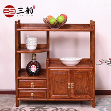 三韵红木家具非洲花梨（学名：刺猬紫檀）餐边柜 实木中式餐厅茶室客厅多功能茶水柜储物柜玄关碗柜橱 长78-宽33-高85cm