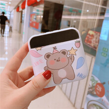 IRONGEER 超萌自带线大容量20000毫安时充电宝可爱创意个性小巧便携移动电源 四线【可爱熊】方型