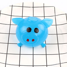 手玩解压 减压玩具摔不死小猪发泄球玩整蛊具解压金色猪捏捏乐XLT 蓝色( 送同款) 同款