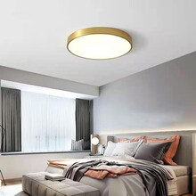 超市	幻色 金色简约现代主卧室灯温馨浪漫房间灯北欧极简轻奢阳台客厅超薄吸顶灯具 三色智能变光（适用于8-15平）