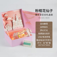 迪士尼商场同款 音乐盒水晶球儿童跳舞芭蕾八音盒魔盒送公主女童女生女孩生日礼物 豪华礼盒粉框花仙子(带音乐)