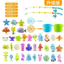 舞灵萌主儿童决明子玩具沙池宝宝玩沙子挖沙套装儿童海洋球池家用室内沙滩池充气池围栏 钓鱼玩具套装【42件】