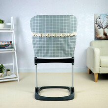 电风扇防尘罩方形防尘罩 落地电风扇套防尘罩仿 棉麻布艺全包防尘罩 灰格大号