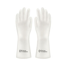 洗车吸尘器春夏薄款小清新洗碗洗衣清洁厨房家务女手套刷碗洗菜洗车防水劳保洗车海绵 特大 1双装 数字 L大号