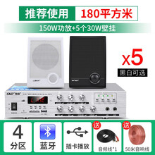 先科（SAST）壁挂音响音箱店铺用室内背景音乐吊顶挂喇叭餐厅超市功放套装门店门头挂墙式商用公共广播 5个音响+功放机 官方标配